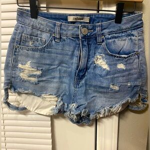 Women’s High Wasted Distressed Denim Shorts